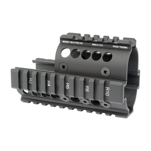 The Midwest Industries Mini Draco Handguard offers easy installation, lightweight 6061 aluminum construction, and T-marked mil-spec rails for accessories.