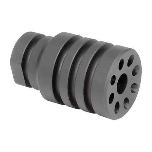 The Midwest Industries Pistol Blast Diverter effectively redirects muzzle blast forward, made from durable tool steel, ½-28 threads, and includes a crush washer.