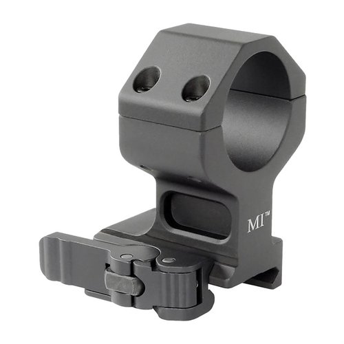 The Midwest Industries Aimpoint QD Ring Mount offers precision machining, tool-free adjustability, and a lifetime warranty, perfect for full-size red dot sights.