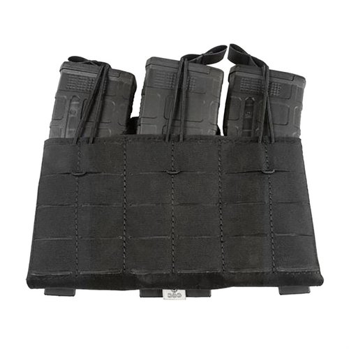 Stay combat-ready with the Compact Triple Magazine Panel, holding 90 rounds silently accessible, made of durable laminate nylon, and compatible with MOLLE webbing.