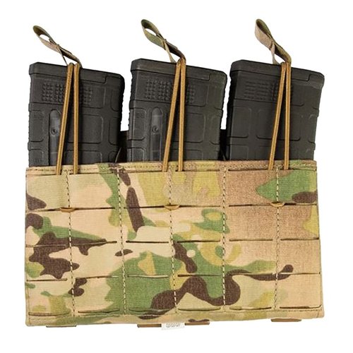 The Compact Triple Magazine Panel holds 90 rounds silently, features a bungee restraint system, and easily connects to MOLLE webbing for versatile use.