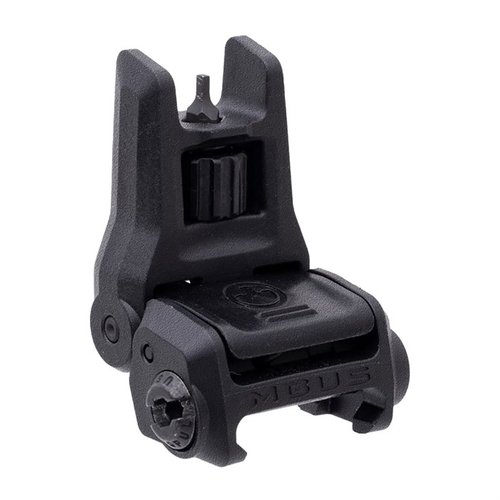 The Magpul MBUS 3 Front Sight offers a lightweight, durable design with tool-free elevation adjustment and a spring-loaded push button for quick deployment.