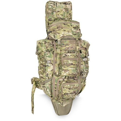 The Eberlestock G4 Operator Pack offers 4,100 cubic inches of space, a fold-away rifle scabbard, and the Intex II frame for stability—perfect for snipers.