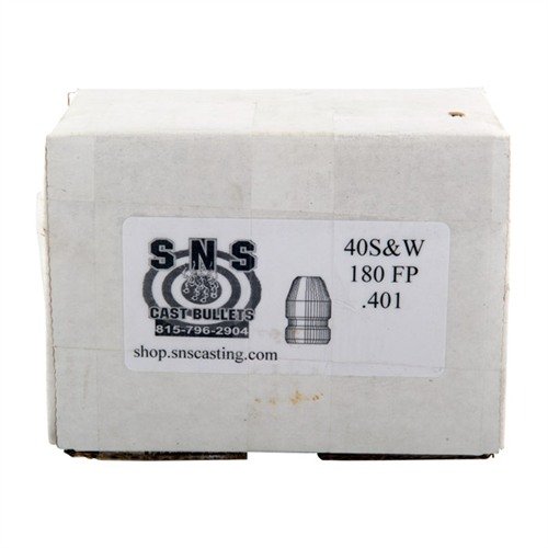 .40 Caliber CAST Pistol Bullets by SNS offer exceptional accuracy and consistency, crafted from a premium alloy and polymer coated for economical performance.