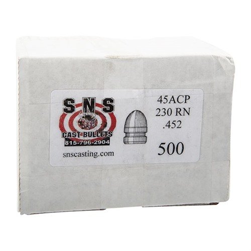 SNS Cast Bullets offer .45 caliber 230gr RN bullets made from a high-quality alloy, providing exceptional accuracy and consistency at economical prices.