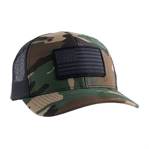 The Magpul Standard Patch Trucker Hat features a breathable mesh back, adjustable snapback, and a comfortable mid-crown design, perfect for all-day wear.