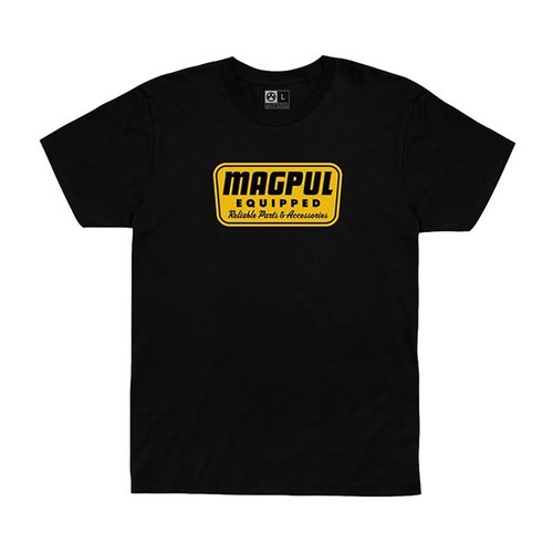 Experience comfort and durability with the Magpul Equipped T-Shirt, featuring a tag-less neck label, double-needle stitching, and a blend of cotton and polyester.