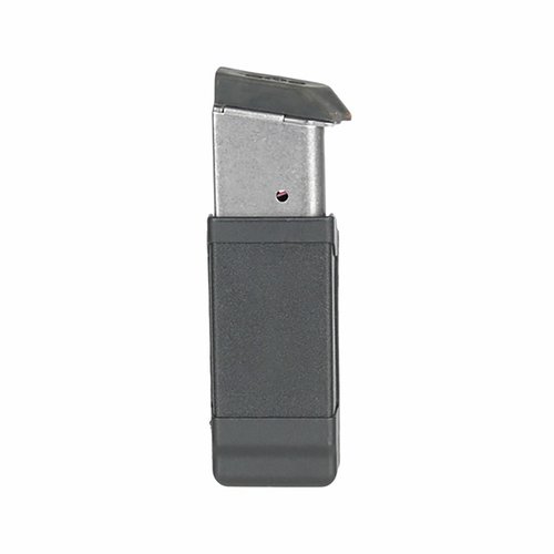 The BLACKHAWK Single Mag Pouch offers quick access to spare magazines, adjustable belt-clip, and secure retention for various sizes including 9mm and .45.