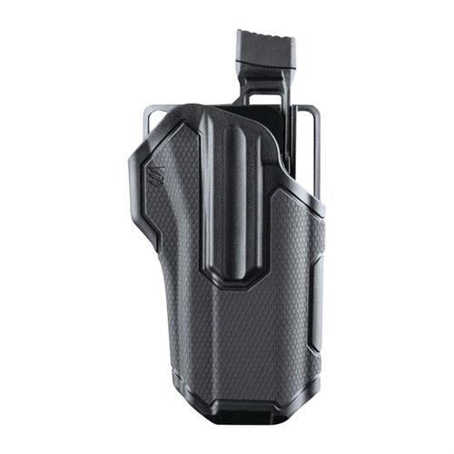 The Blackhawk Omnivore Holster fits 150+ semi-auto pistols, features Level 2 retention, an adjustable thumb release, and minimizes wear with its free float design.