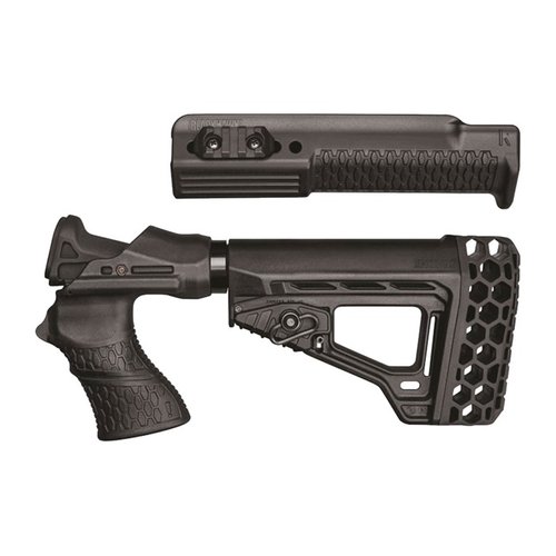 The Blackhawk Knoxx SpecOps Gen III Stock for Remington 870 reduces recoil by 80%, features adjustable L.O.P., ergonomic grip, and easy installation.