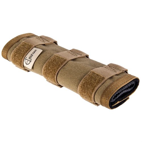 The Cole-Tac HTP Suppressor Cover withstands temps up to 3000°F, is water/fire resistant, and features durable straps and buckles for secure fit during use.