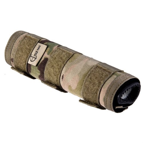 The Cole-Tac HTP Suppressor Cover withstands temps up to 3000°F, features durable metal buckles, adjustable straps, and is water, fire, and mildew resistant.