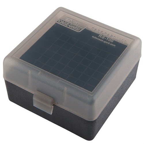 The MTM Case-Gard Flip Top Rifle Ammo Box offers durability, a secure Snap-Lock latch, and a textured grip, perfect for varmint or competitive shooting.