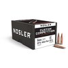 Experience unmatched accuracy with Nosler Custom Competition 6mm HPBT bullets, featuring a hollow point for reduced drag and a boat-tail design for superior flight.