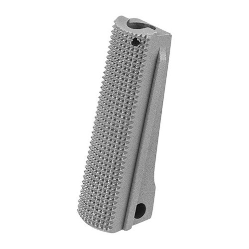 Upgrade your 1911 with Fusion Firearms' CNC machined stainless steel Mainspring Housing, featuring a 20 lpi checkered back for enhanced grip and durability.