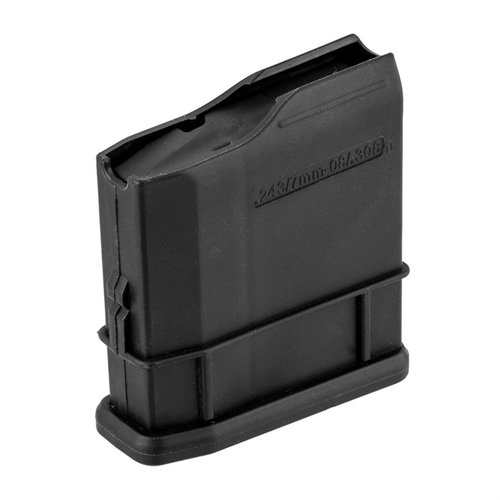 The Legacy Sports International Howa 1500 SA 5-Round Magazine offers durable polymer construction, enhanced capacity, and compatibility with various rifle models for easy reloading.