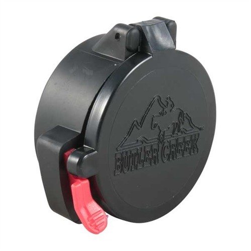 Protect your scope's lenses with Butler Creek's weatherproof, dust-proof eyepiece covers that flip open easily, ensuring quick access during tactical or hunting situations.