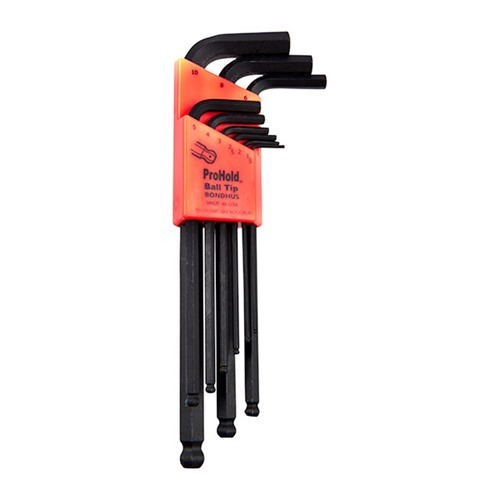 Bondhus ProHold Ball End Hex Key Set - 13 Piece L-Wrench Set, Sizes .050" To 3/8"
