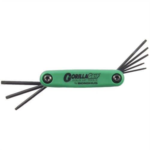 The Bondhus Gorilla Grip® Fold-Up Wrench Sets offer durable, compact design with ergonomic handles, ensuring reliable performance and easy storage for gunsmithing tasks.