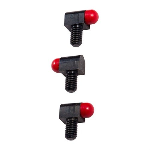 Enhance your shooting accuracy with Bradley Gunsight's Standard Bead, featuring a robust steel base and vibrant red plastic bead for optimal visibility and strength.