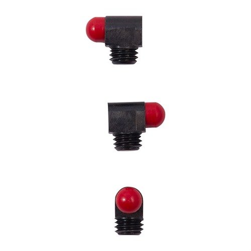 Enhance your shooting accuracy with Bradley Gunsight's Standard Bead, featuring a robust steel base and vibrant red plastic bead for improved visibility and strength.