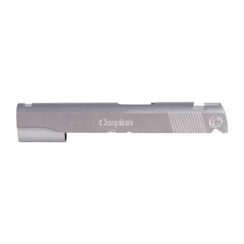 Caspian 1911 slides offer exceptional strength, precise tolerances, and non-glare finishes, ensuring reliable performance and superior grip for your combat pistol.