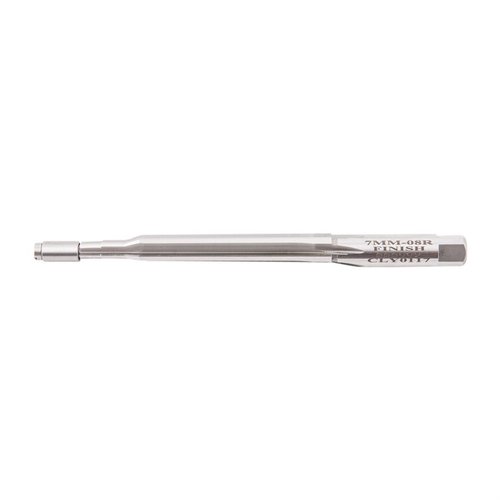 CLYMER's 7mm-08 Remington Live Pilot Finish Reamers feature durable M42 Cobalt HSS, smooth cutting, interchangeable bushings, and meet SAAMI specs for precision.