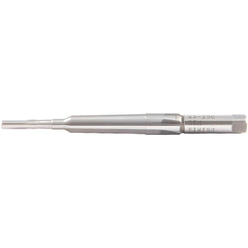 Clymer's 22-250 Remington Finishing Reamer offers precision craftsmanship from M-7 High-Speed Steel, ensuring lasting performance and superb quality for professional gunsmiths.