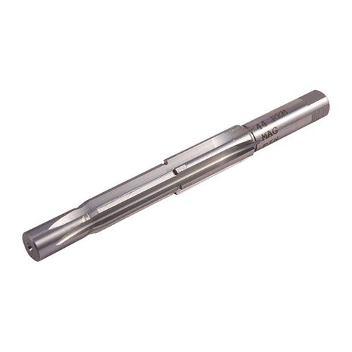 Clymer's .44 Magnum Finisher Style Reamer ensures precise chamber cuts for rimmed cartridges, crafted from M-7 High-Speed Steel for durability and accuracy.
