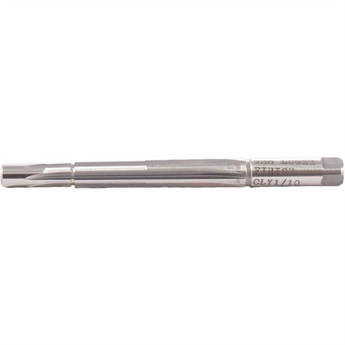The Clymer Rimless Finisher Style Reamer for 9mm Luger barrels ensures precise chamber cutting with its right-hand cutting, solid pilot, and integral throat design.