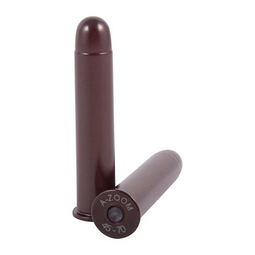 Enhance your shooting skills with A-ZOOM 45-70 Government Snap Caps, featuring a durable aluminum body for repeated cycling and realistic loading practice.