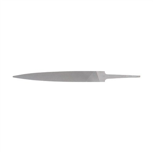 The SWISS PATTERN BARRETTE FILE is perfect for precision filing in tight spaces, featuring double-cut teeth and safe edges for fine detail work.