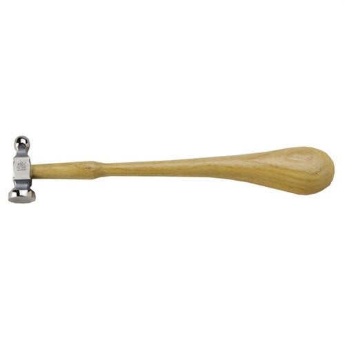 The FRIEDR. DICK GMBH Chasers Hammer offers precision tapping with a polished steel head and tapered hardwood handle for optimal control and rebounding action.