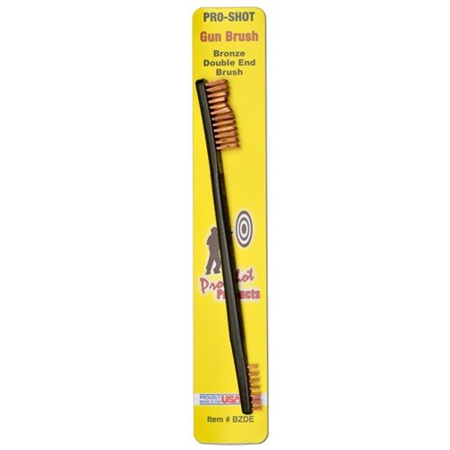 The GUN BRUSH DOUBLE END - BRONZE from PRO SHOT PRODUCTS, INC offers effective cleaning with durable bronze bristles, perfect for maintaining your firearms.