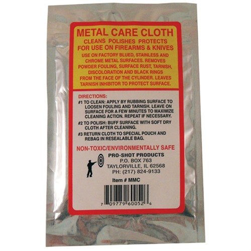 The METAL CARE CLOTH by PRO SHOT PRODUCTS, INC effectively cleans and protects metal surfaces, ensuring your firearms and tools remain in pristine condition.