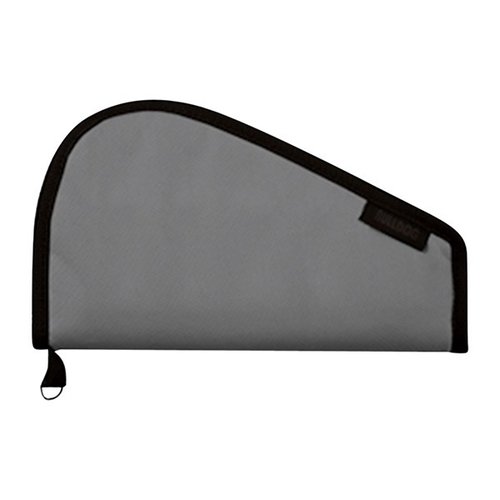 The Bulldog Medium Pistol Rug in gray offers durable protection for your handgun with a soft inner lining, ensuring safe transport and storage without handles.