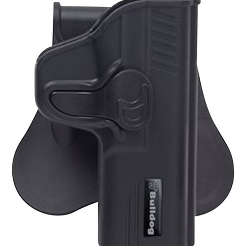 The Bulldog Rapid Release Holster 92F Blk offers quick access, durable construction, and a secure fit for your firearm, ensuring safety and convenience.
