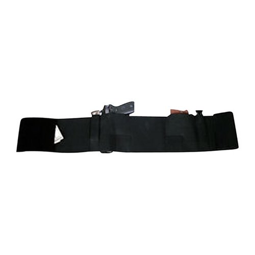 The Bulldog XL Deluxe Belly Band Holster fits 42-46 waists, providing comfort and discreet carry for your firearm, with adjustable sizing for a secure fit.