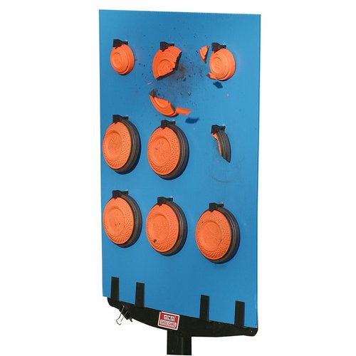 The MTM Bird Board features 18 easy-to-load clay target clips, measuring 17.5x23in, perfect for efficient shooting practice and enhanced target management.