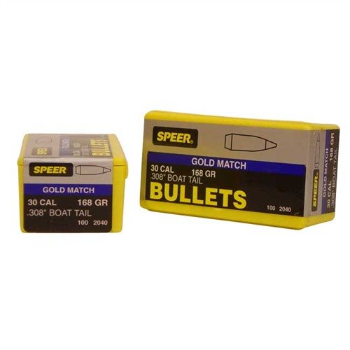 The Speer Bullet .30 .308 168GR BT Match offers exceptional accuracy and performance, making it ideal for competitive shooting and precision handloading.