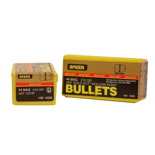 The Speer Bullet 44c .429 210gr GDHP GoldDot HP offers exceptional stopping power and reliable expansion, making it ideal for self-defense and hunting applications.