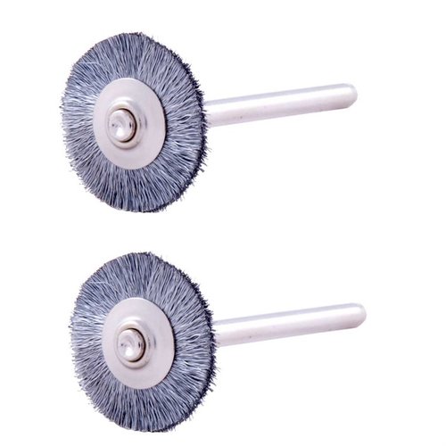 Dremel #428 Wire Brushes are small, versatile steel tools ideal for removing rust and corrosion, perfect for polishing metal surfaces with 1⁄8