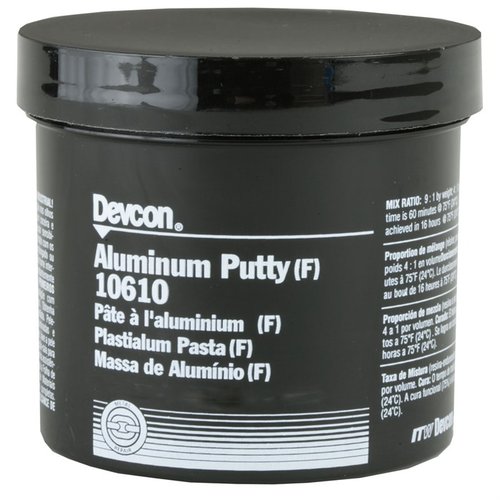 Devcon Express Epoxy Aluminum Putty offers strong, machinable rifle bedding, excellent bonding, and quick curing for metal repairs and void filling.