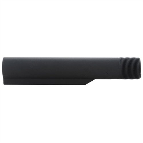 The D.S. Arms AR-15/M16 MIL-SPEC Buffer Tube offers six-position adjustment, durable hardcoat anodized aluminum construction, and a matte black finish for enhanced performance.