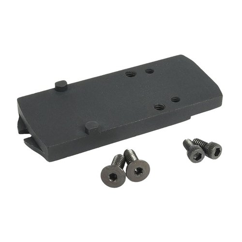 Easily mount your Trijicon RMR red dot sight on your Sig M17 with the EGW adapter plate; includes mounting hardware and allows rear sight replacement anytime.