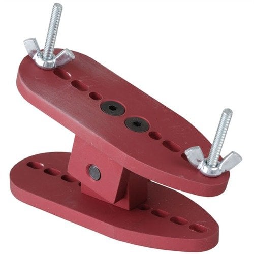 The Gracoil Universal Fitting Fixture securely holds butt plates and recoil pads, allowing precise cutting and grinding while preventing heat damage.