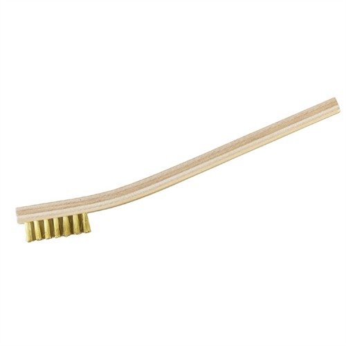 Durable heavy-duty brushes with stainless steel, brass, or nylon bristles; stitched-in wood handle ensures longevity for effective cleaning in gun shops.