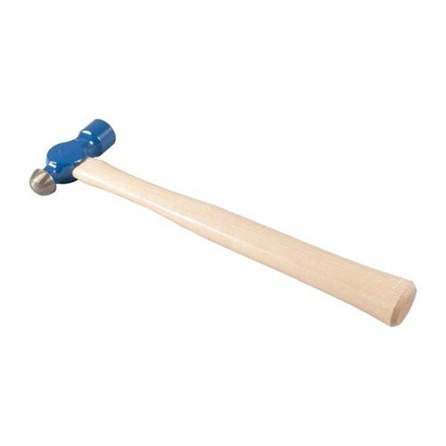 The Grace USA Gunsmith's Ballpeen Hammer features a solid brass head, hardened steel ballpeen, and ergonomic hickory handle for precision and comfort in gunsmithing tasks.