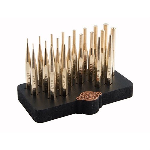 The GRACE USA 20 Pc Brass Punch Set features high-quality non-marring, non-sparking punches, perfect for precise gunsmithing, all 100% made in the USA.
