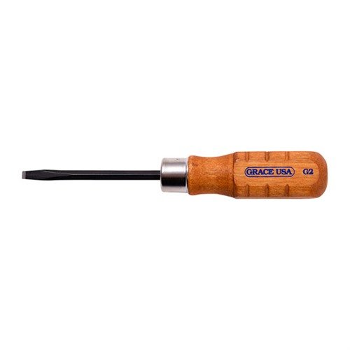 The Grace USA Screwdriver Set features durable square shanks, hardened tips, and comfortable hardwood handles, ensuring precision and comfort for gunsmithing tasks.